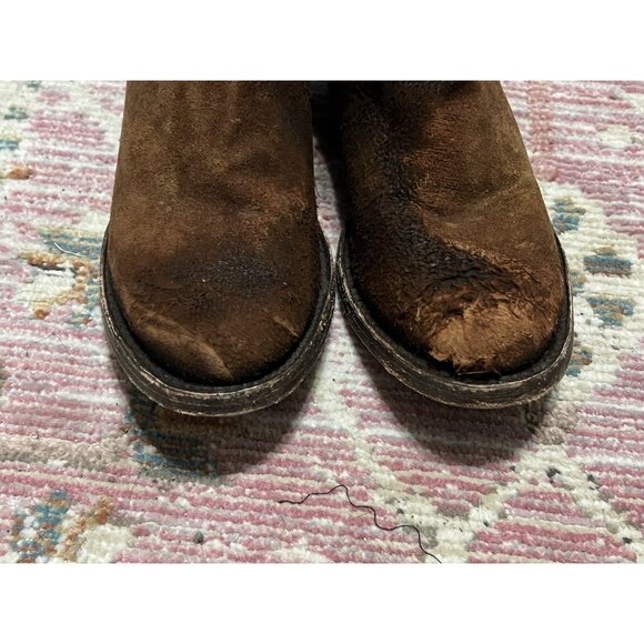 CORRAL Eudora Chocolate-Tan Lamb Abstract Short Top Boot Size 6.5 - Picture 6 of 14